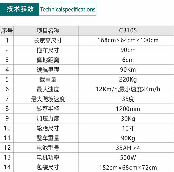 电动温宿尘推车C3105